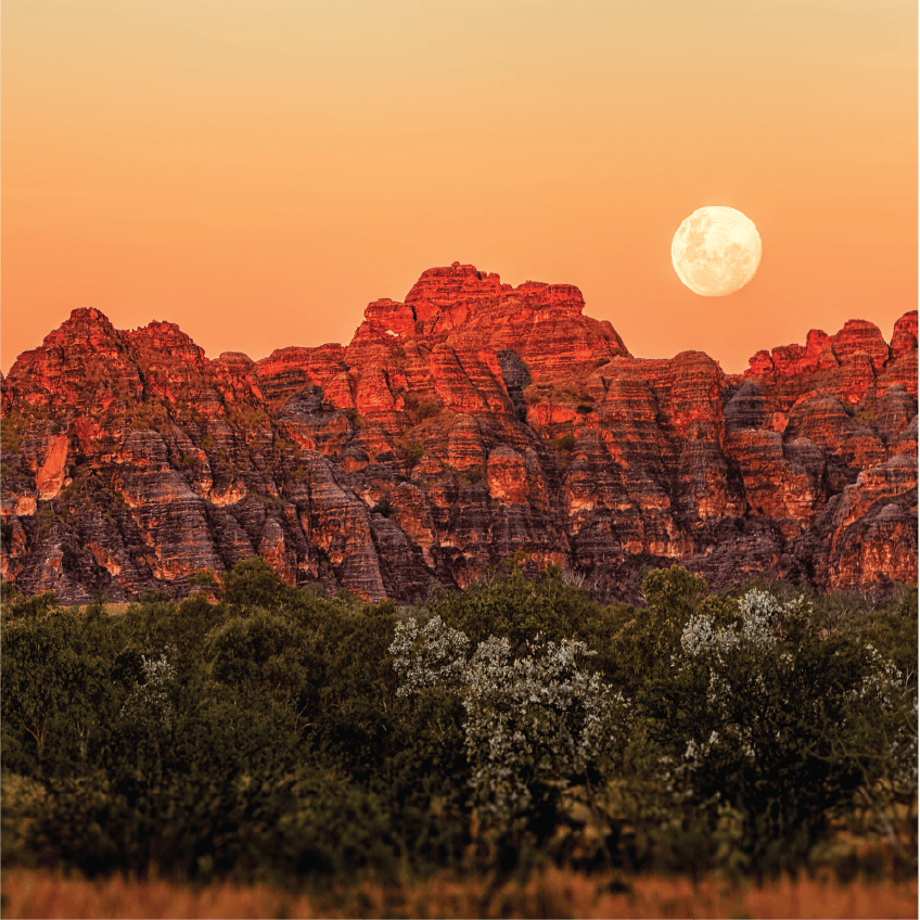 Moonrise over the Bungle Bungles in Western Australia